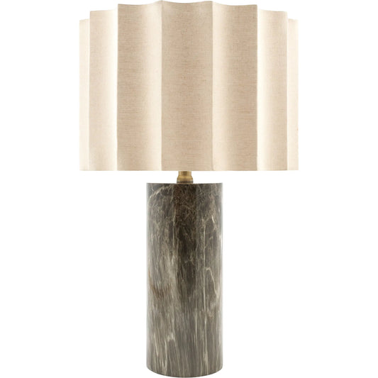 Noctis Accent Table Lamp by Livabliss in metallic brass, white, translucent, taupe and painted, electroplated. Made from jute, polyester, iron in a unique style.