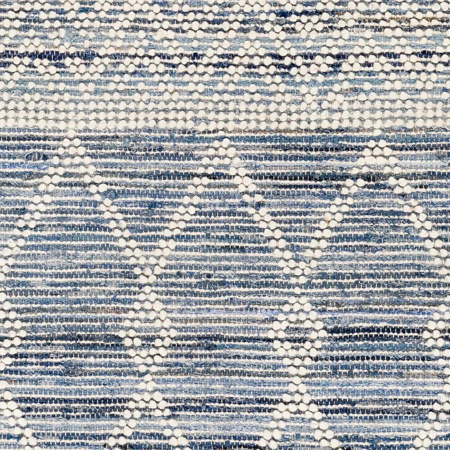002 SI-1915272,SI-1915273,SI-1915274,SI-1915275,SI-1915276 | Closeup | Nadine Rug by Livabliss in ivory, navy, dark blue. Made from main: 70% cotton, main: 30% wool in a cottage & farmhouse style.
