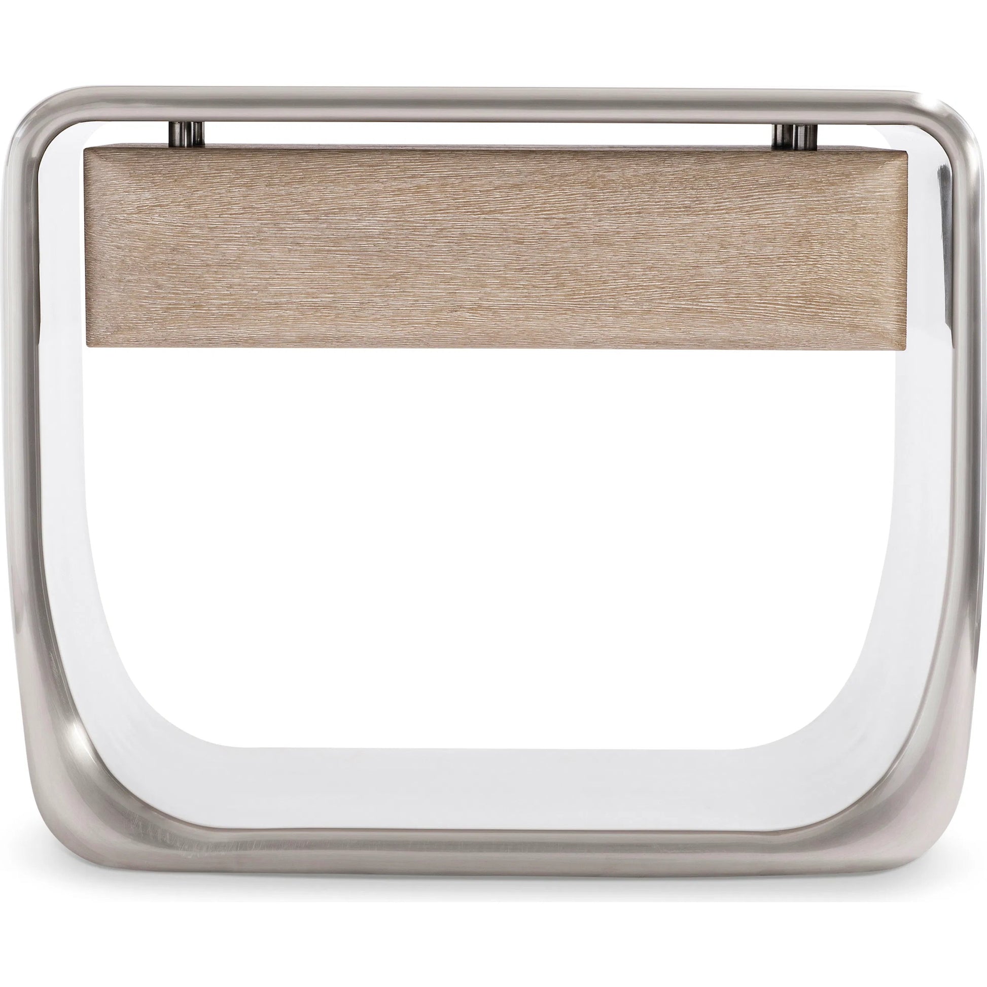 Lomond Nightstand by Bernhardt in tarnished nickel, trevin. Made from metal, wood in a modern style.