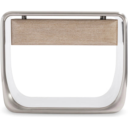 Lomond Nightstand by Bernhardt in tarnished nickel, trevin. Made from metal, wood in a modern style.