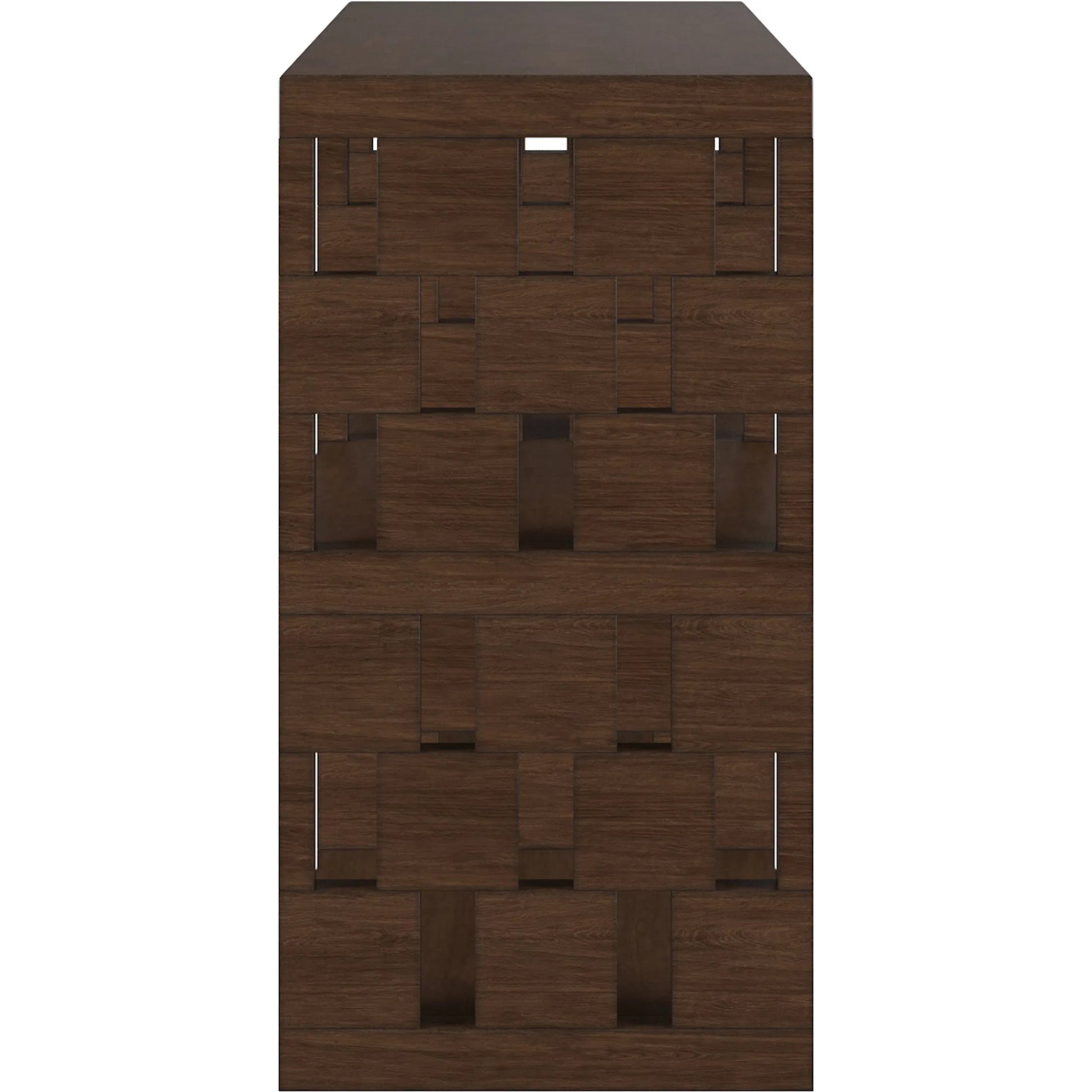 Verge Console Table by A.R.T. Furniture in handcrated walnut. Made from materrials(s): poplar, parawood solids, mirror, metal in a traditional style.