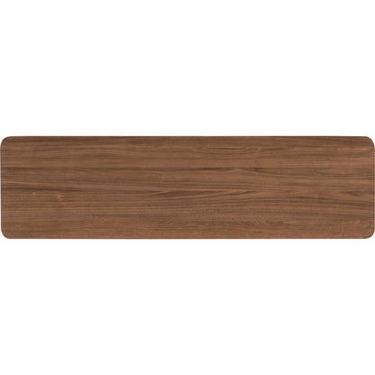 Eleana Eight Drawer Dresser by Hooker Furniture in light caramel, quartered walnut veneers, sunlit bronze metal. Made from walnut veneers in a traditional style.