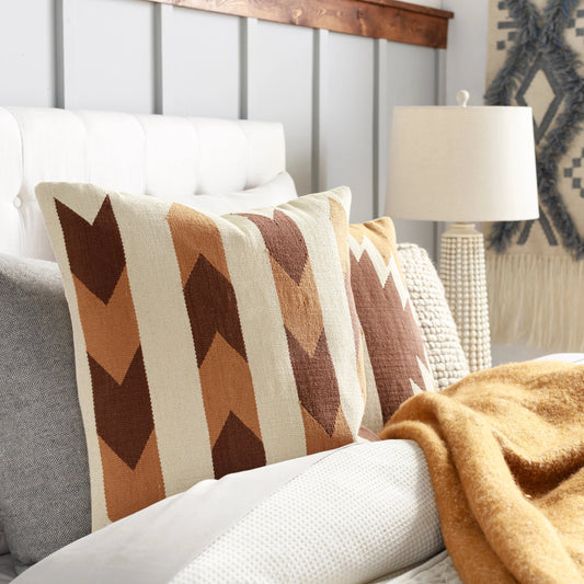 Andrea Pillow - 37324 by Surya in cream, dark brown. Made from 100% cotton in a eclectic & global style.
