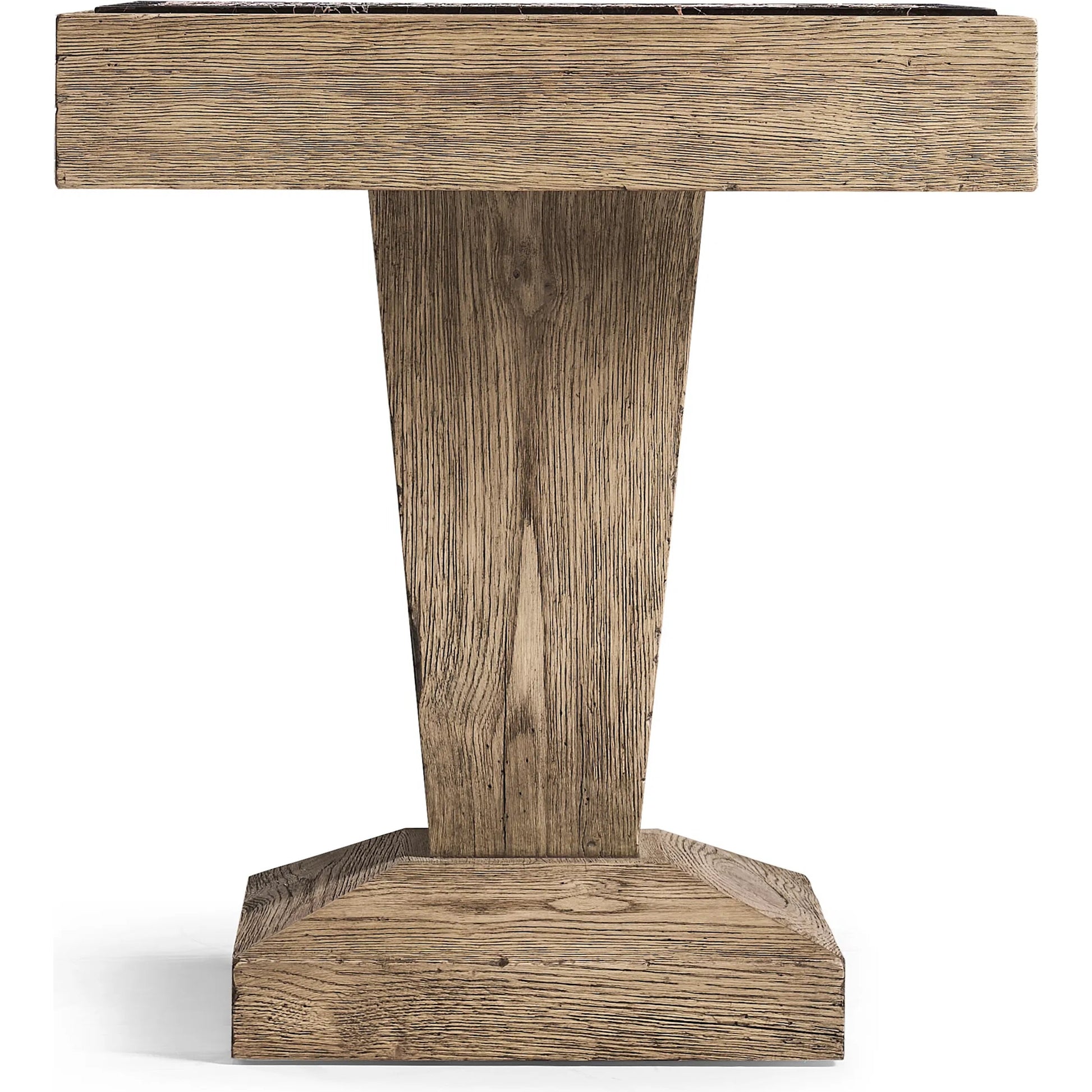Echo Canyon Square Marble Side Table by Jonathan Charles in faded oak. Made from oak veneer in a cottage & farmhouse style.