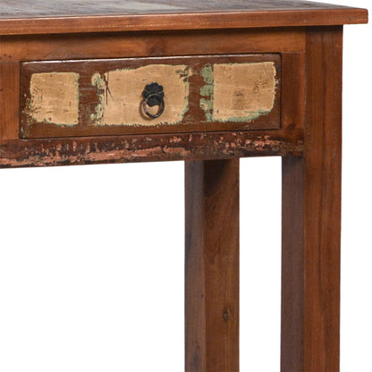 Nantucket 3-Drawer Console Table by Arch & Plane in antique wood sealed finish. Made from reclaimed hardwood in a traditional style.