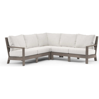 Laguna Outdoor Sectional by Sunset West in driftwood. Made from aluminum in a modern style.