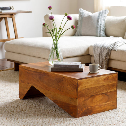 Neemrana - 29419 by Livabliss in brown and wood finishwood finish. Made from top: wood, base: 100% wood in a modern style.