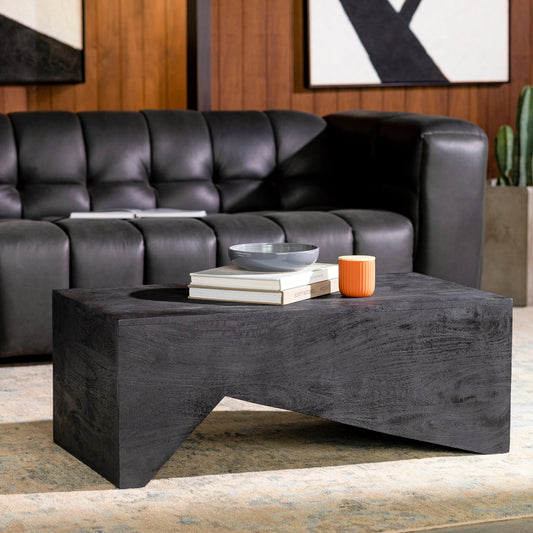 Neemrana - 29420 by Livabliss in balck and wood finishwood finish. Made from top: wood, base: 100% wood in a modern style.