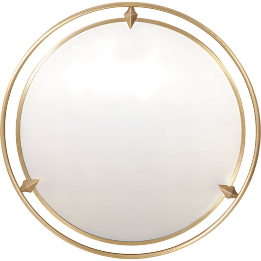 Nemi Accent Mirror by Surya in gold and brushed, brass. Made from iron in a unique style.