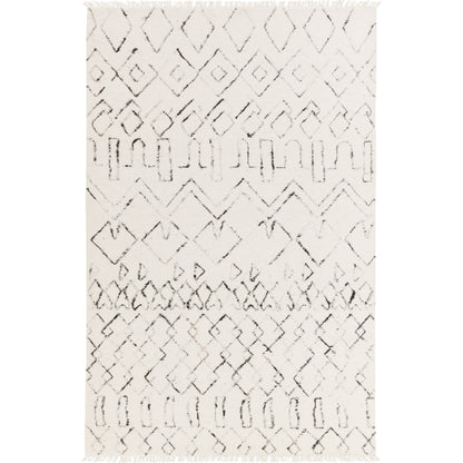 Nettie Rug - 16386 by Surya in cream, black. Made from 70% wool, 30% cotton in a unique style.