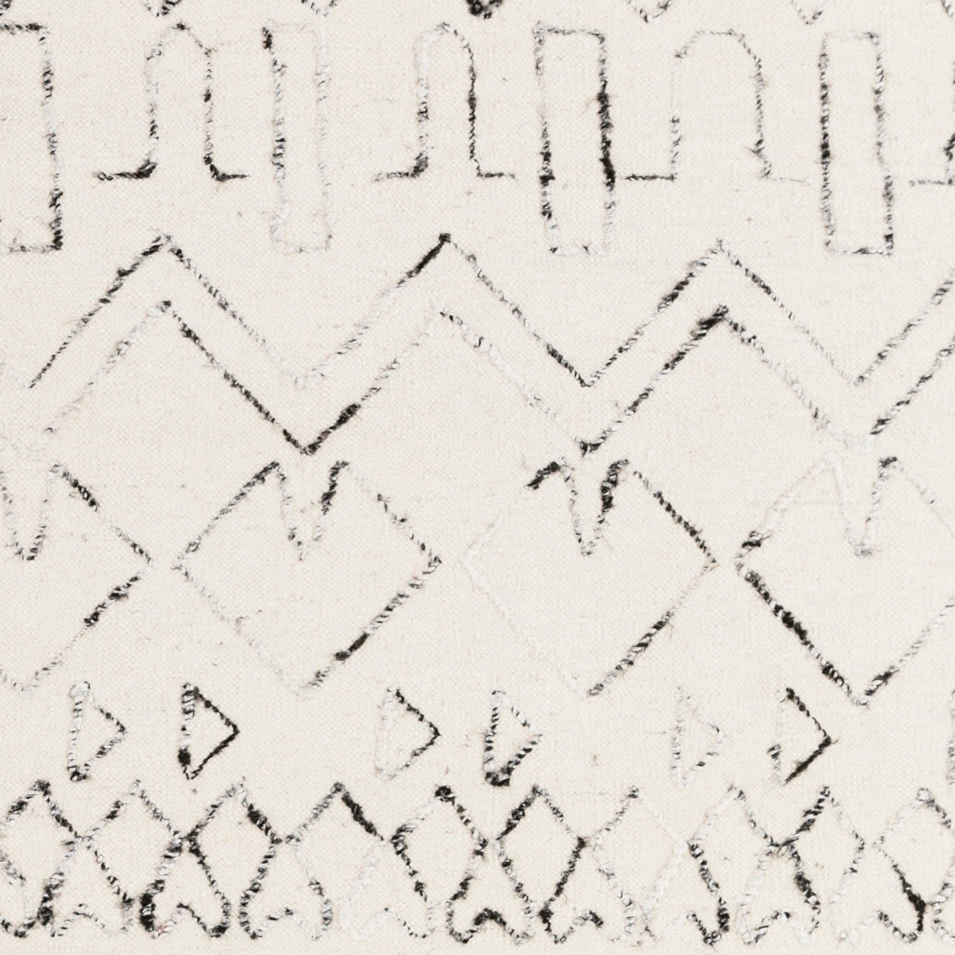 Nettie Rug - 16386 by Surya in cream, black. Made from 70% wool, 30% cotton in a unique style.