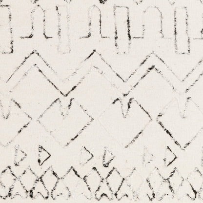 Nettie Rug - 16386 by Surya in cream, black. Made from 70% wool, 30% cotton in a unique style.