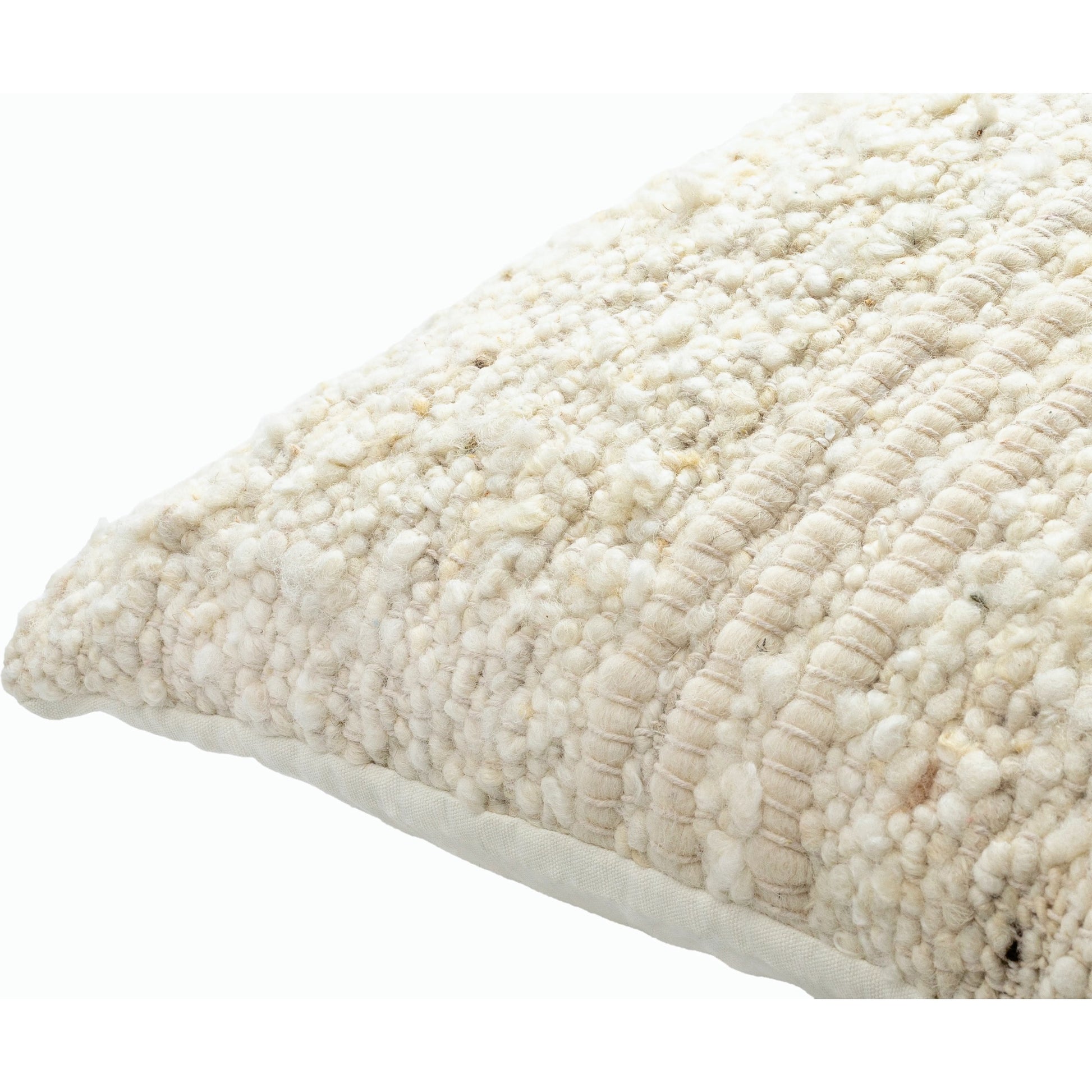 Neutral Pillow - 493482 by Surya in cream. Made from wool, cotton in a modern style.