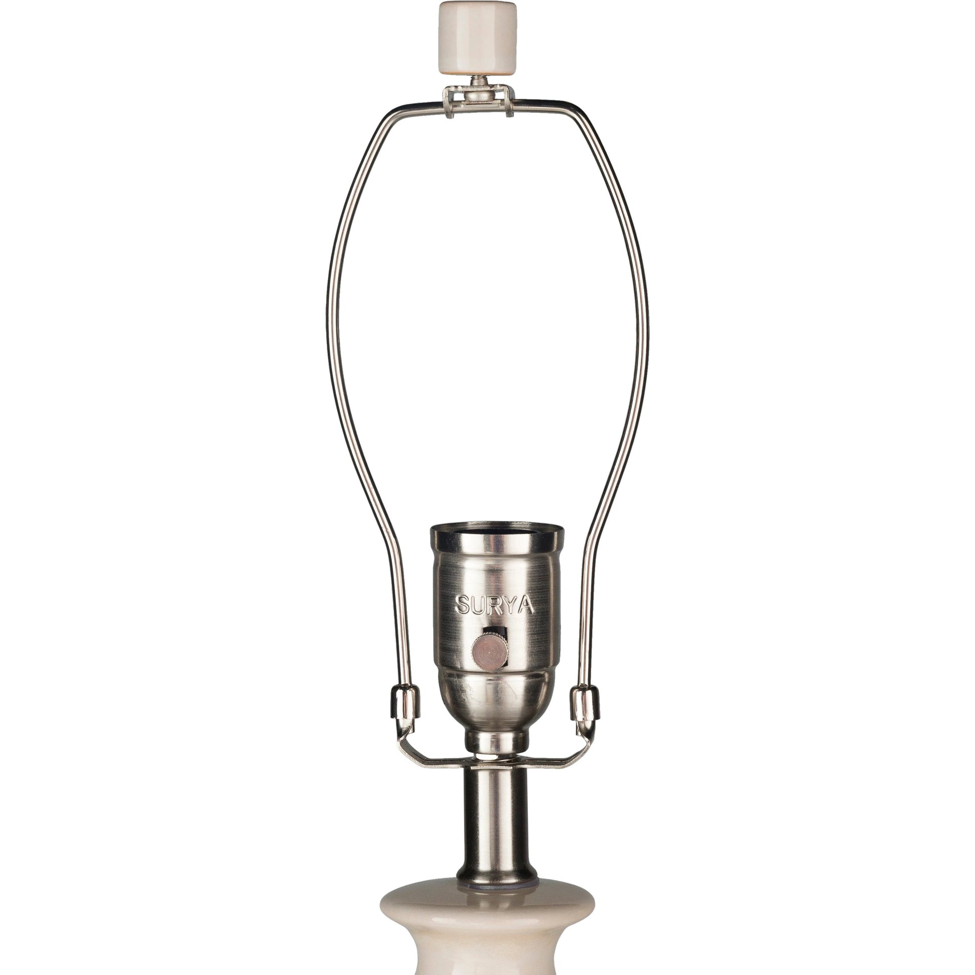Newell - 16459 by Surya in white, metallic nickel and glazed. Made from linen, ceramic, metal in a cottage & farmhouse style.