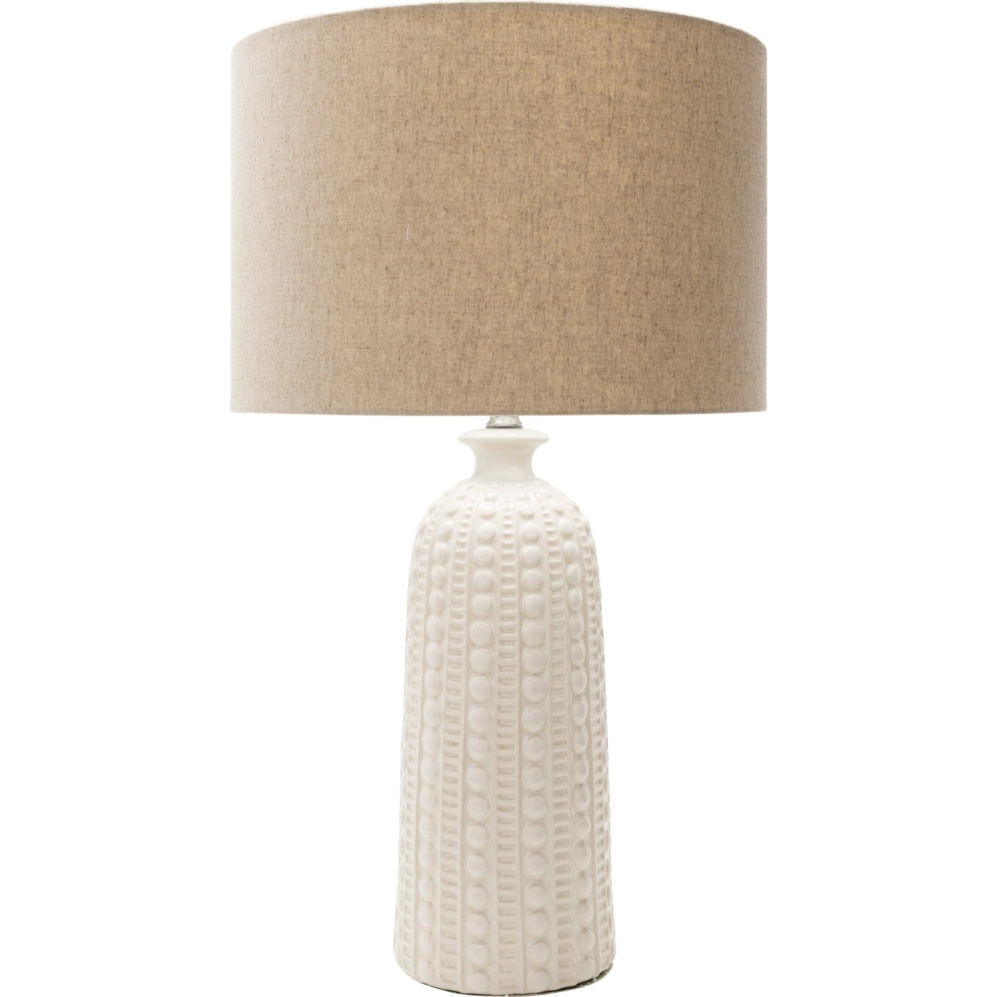 Newell - 16459 by Surya in white, metallic nickel and glazed. Made from linen, ceramic, metal in a cottage & farmhouse style.