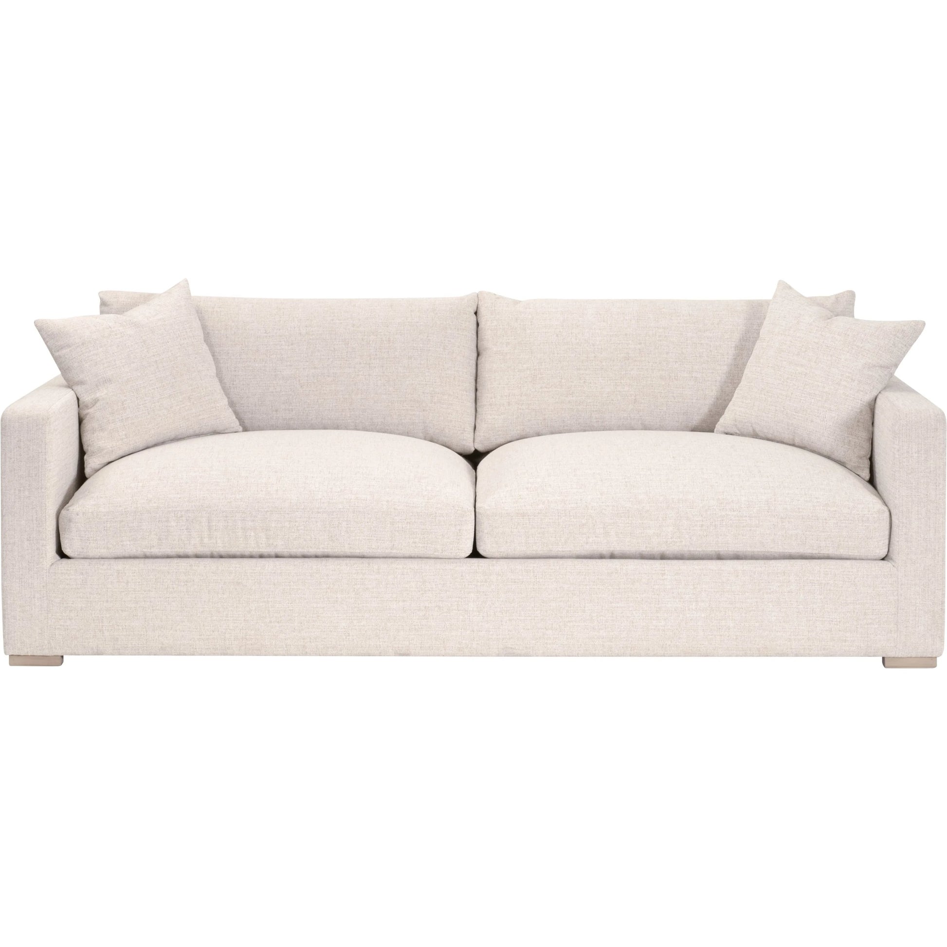 Newport Outdoor 91" Track Arm Sofa by Essentials For Living in livesmart shapiro, sand, desert accoya. Made from marine grade plywood, solid accoya wood in a transitional style.
