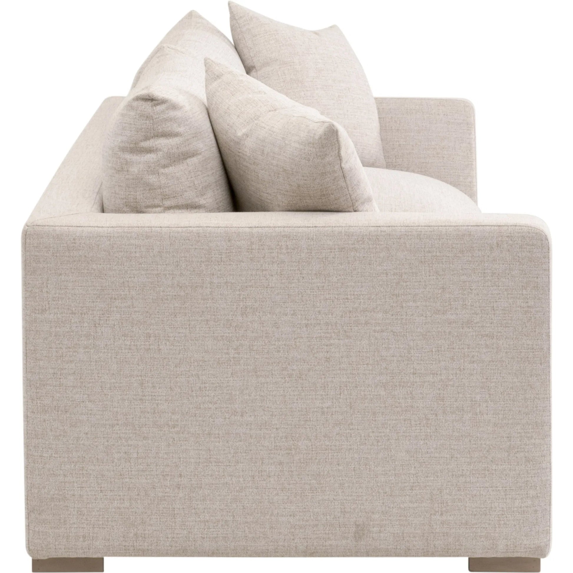 Newport Outdoor 91" Track Arm Sofa by Essentials For Living in livesmart shapiro, sand, desert accoya. Made from marine grade plywood, solid accoya wood in a transitional style.