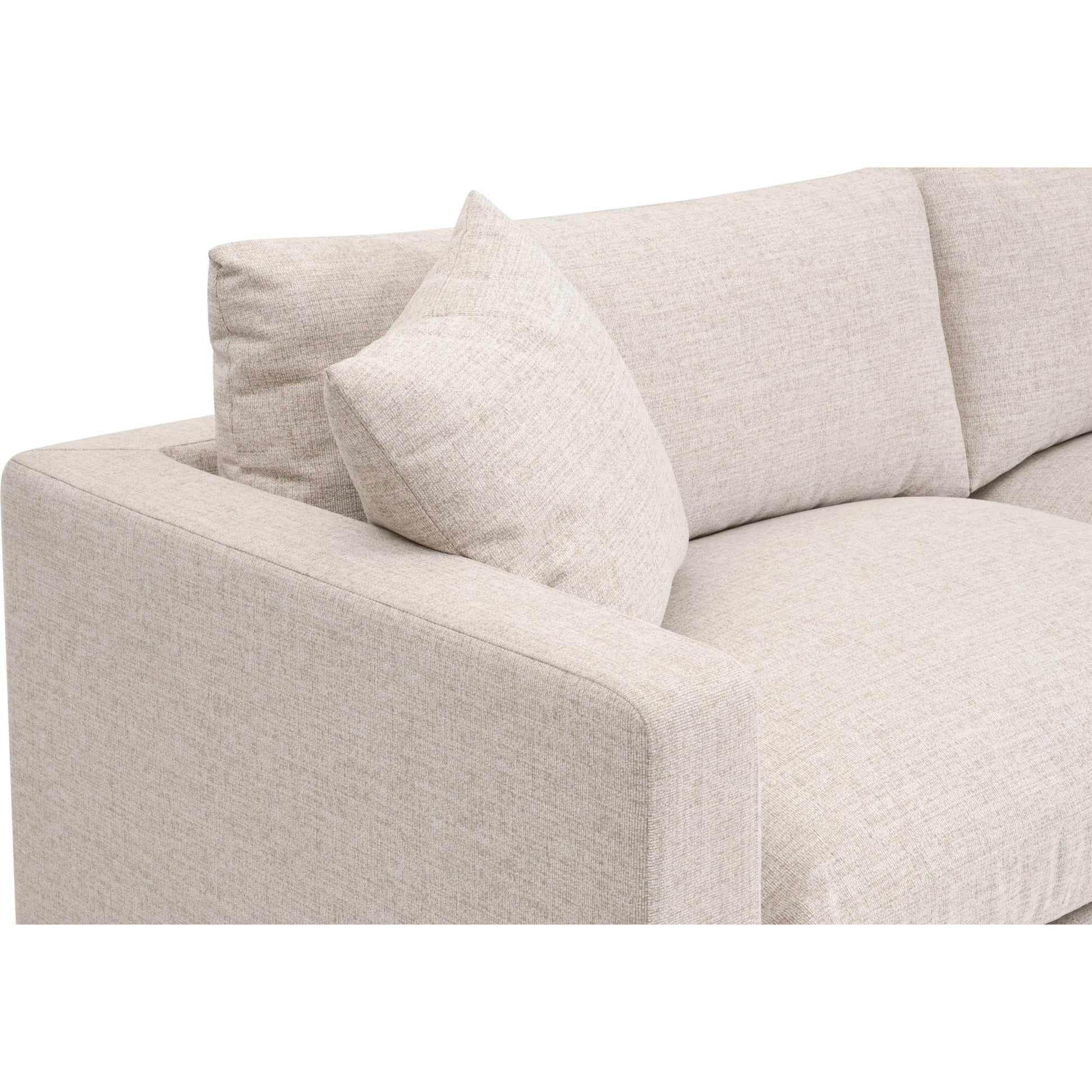 Newport Outdoor 91" Track Arm Sofa by Essentials For Living in livesmart shapiro, sand, desert accoya. Made from marine grade plywood, solid accoya wood in a transitional style.