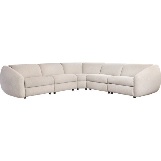 Avignon 5-PIECE Fabric Power Motion Sectional by Bernhardt in beige, tan. Made from fabric in a unique style.