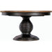 Americana Round Pedestal Dining Table by Hooker Furniture. Made from oak veneers, resin with solid-wood edge top in a cottage & farmhouse style.