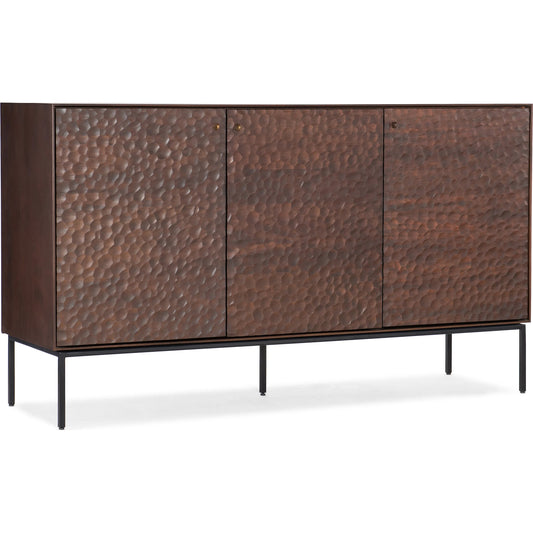 Arun 3 Door Carved Sideboard by Hooker Furniture in dark mahogany. Made from unique in a unique style.