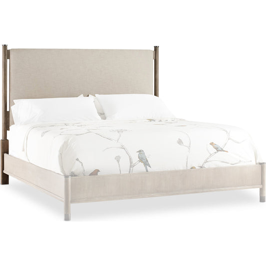 Affinity Headboard by Hooker Furniture in beige and greige. Made from fabric in a coastal style.