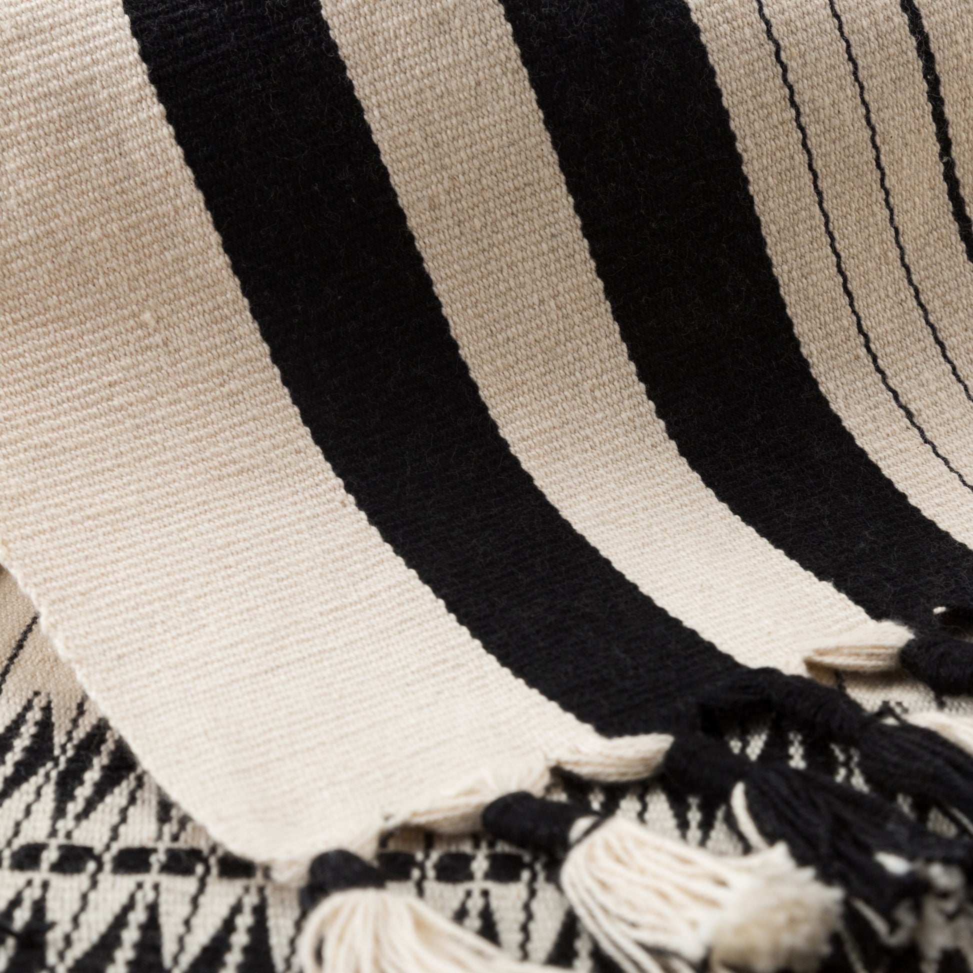Nagaland Throw NGD04 Throw by Jaipur Living in cream, black. Made from 100% cotton in a eclectic & global style.
