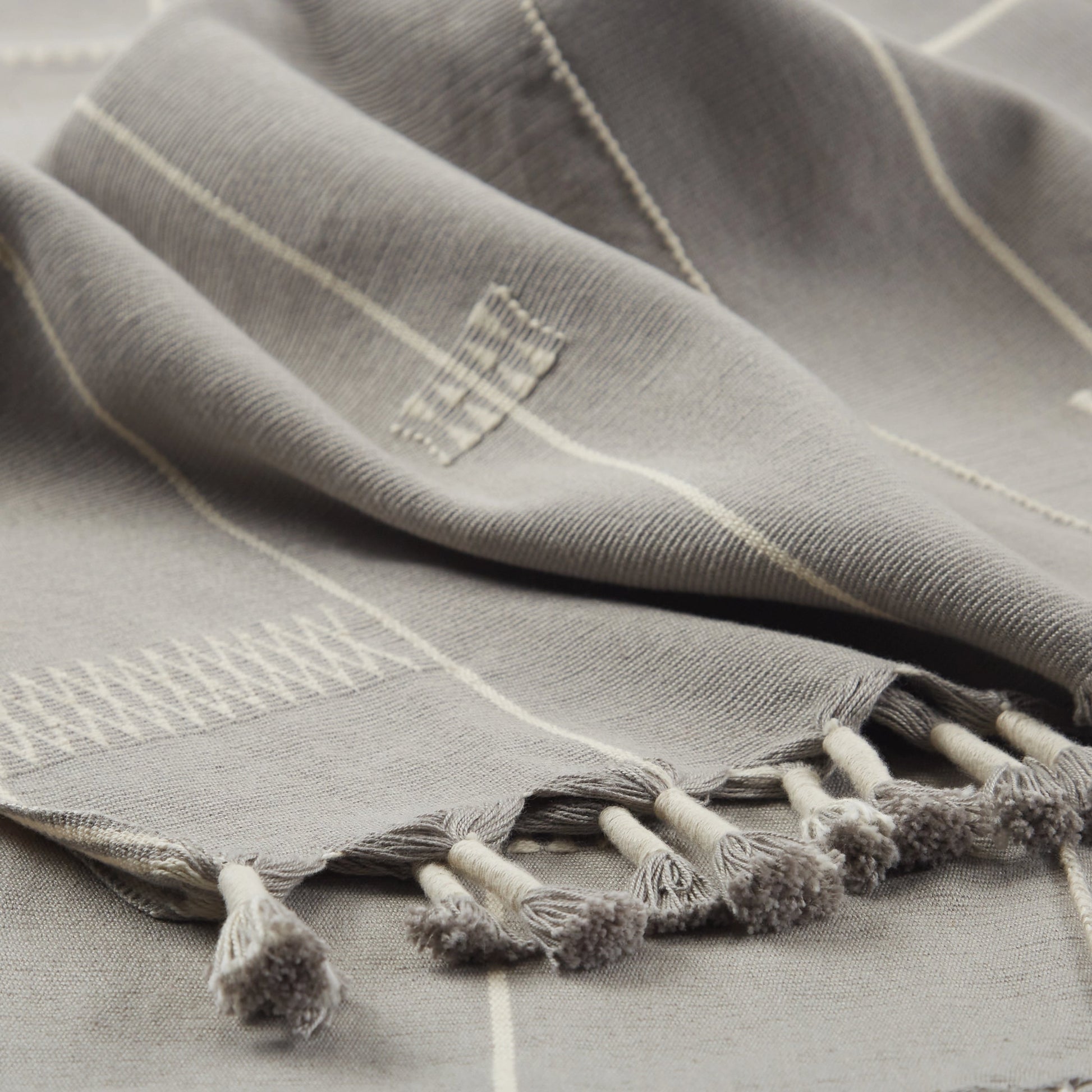 Nagaland Throw NGD10 Throw by Jaipur Living in light gray, cream. Made from 100% cotton in a cottage & farmhouse style.