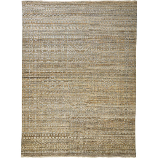 Payton Transitional Geometric Rug - 6496F by Feizy in gold, tan, ivory. Made from viscose, wool in a unique style.