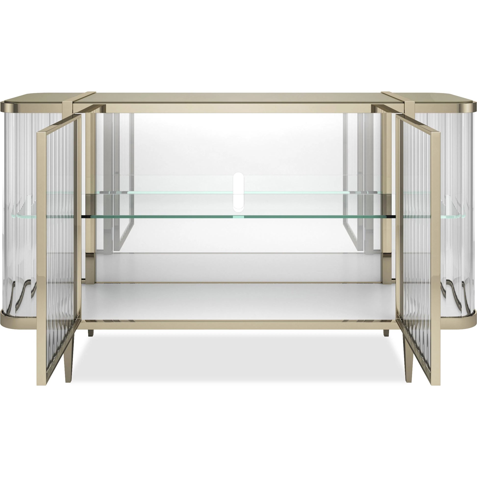 Stop and Stare Console by Caracole. Made from metal, glass, acrylic in a unique style.