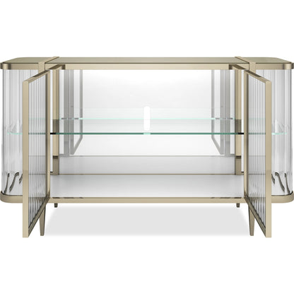 Stop and Stare Console by Caracole. Made from metal, glass, acrylic in a unique style.