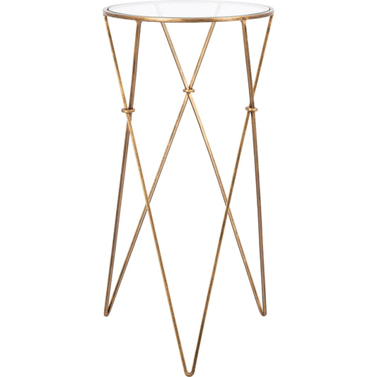 Neo Geo - 30104 by Surya in gold and antiquedtranslucent. Made from top: glass, base: 100% metal in a unique style.