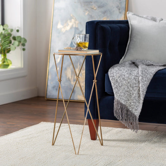 Neo Geo - 30104 by Surya in gold and antiquedtranslucent. Made from top: glass, base: 100% metal in a unique style.