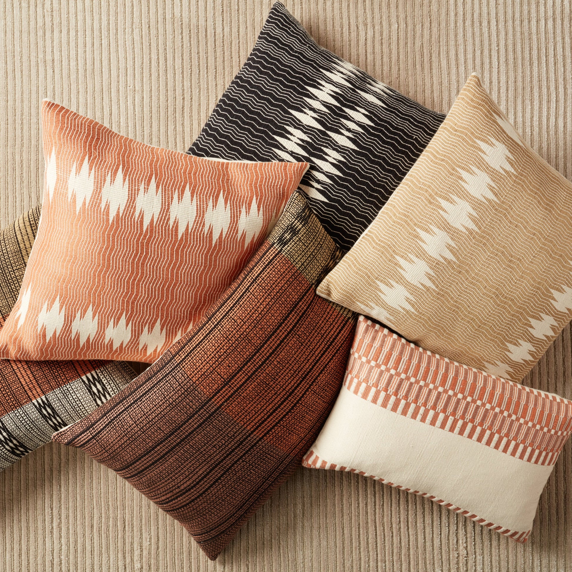 Nagaland Pillow NGW10 Pillow by Jaipur Living in terracotta, ivory. Made from 100% cotton in a eclectic & global style.