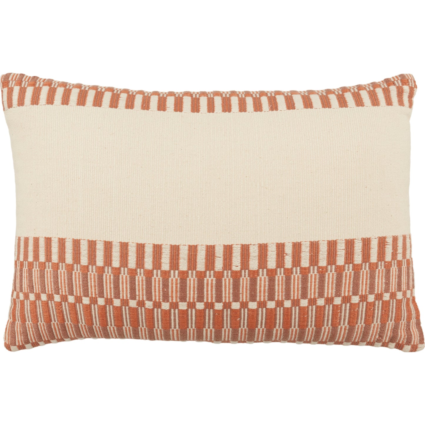 001 SI-1785581,SI-1785582 | Primary Silo | Nagaland Pillow NGW10 Pillow by Jaipur Living in terracotta, ivory. Made from 100% cotton in a eclectic & global style.