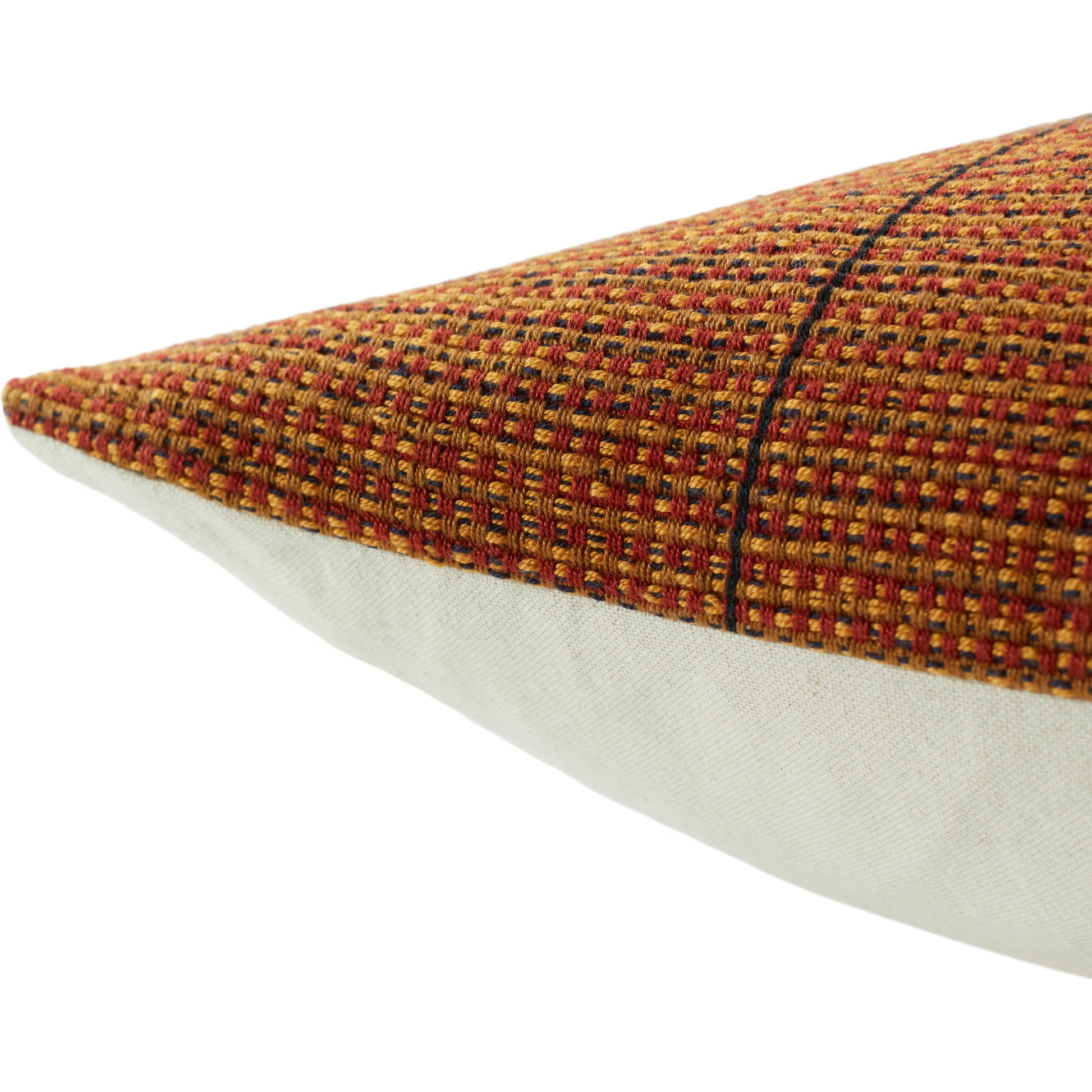 Nagaland Pillow NGW16 Pillow by Jaipur Living in red, gold. Made from 100% cotton in a modern style.