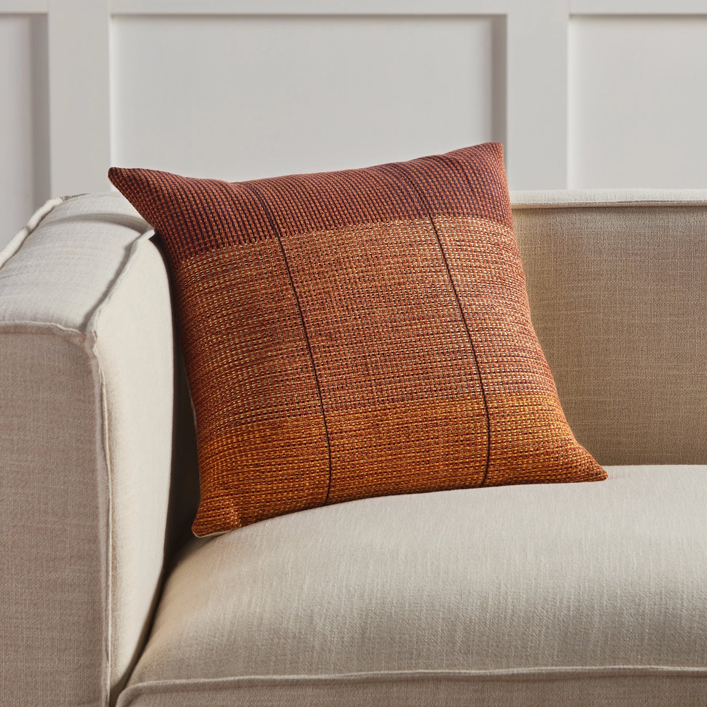 004 SI-2062035,SI-2062036,SI-2354755 | Closeup | Nagaland Pillow NGW16 Pillow by Jaipur Living in red, gold. Made from 100% cotton in a modern style.