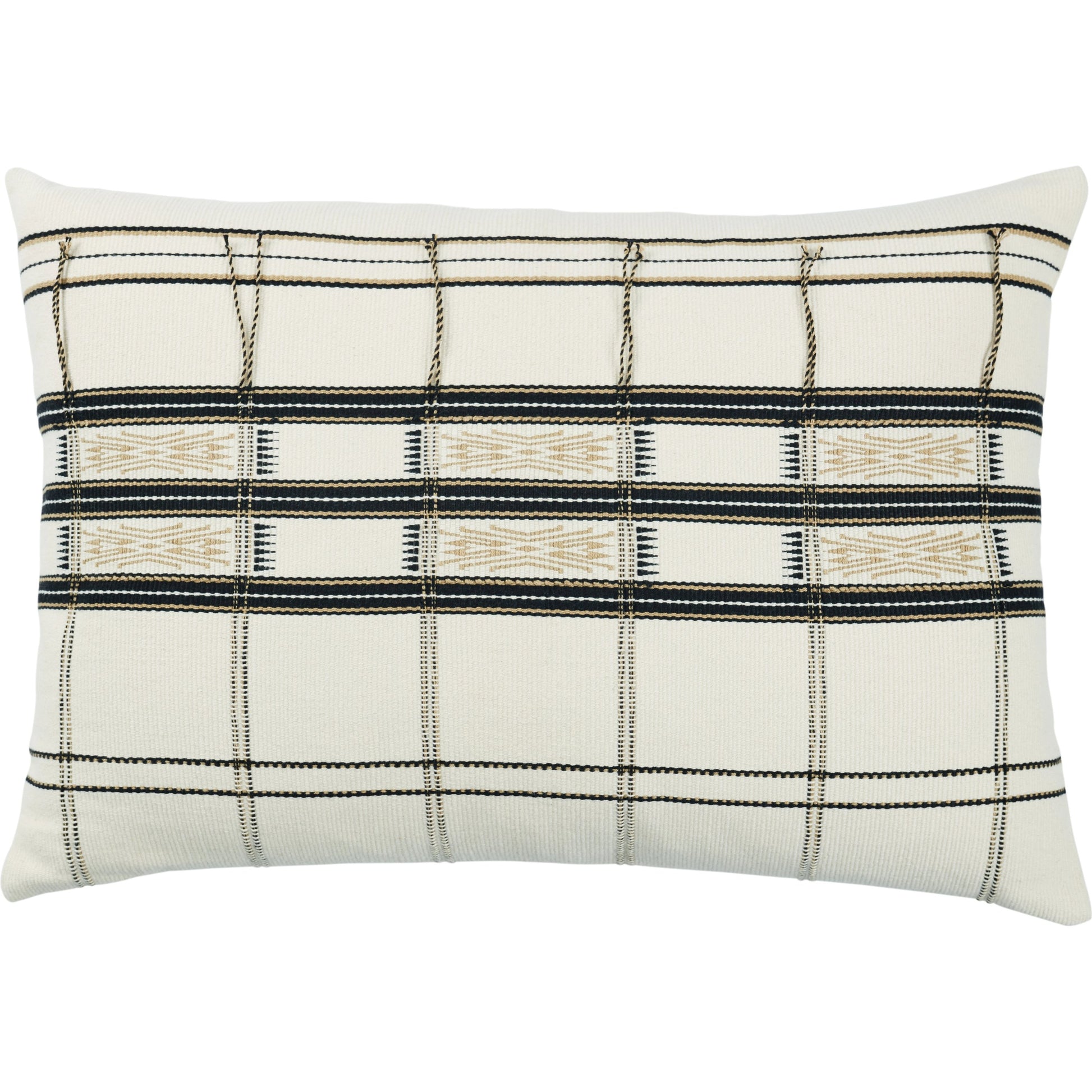 Nagaland Pillow NGW19 Pillow by Jaipur Living in black, cream. Made from 100% cotton in a modern style.