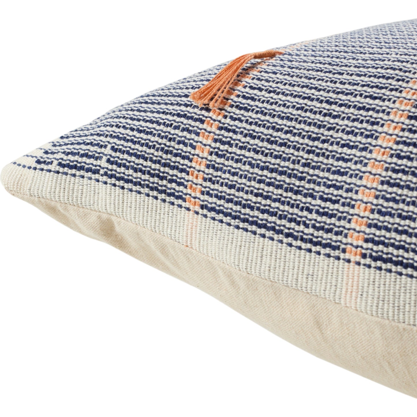 003 SI-2062044,SI-2062045,SI-2354756 | Closeup | Nagaland Pillow NGW20 Pillow by Jaipur Living in navy, silver. Made from 100% cotton in a coastal style.