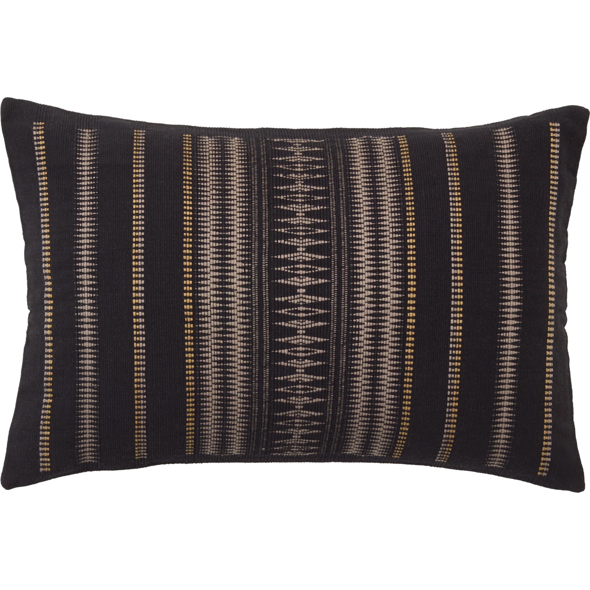 Nagaland Pillow NGW30 Pillow by Jaipur Living in black, taupe. Made from 100% cotton in a traditional style.