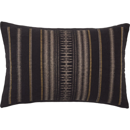 Nagaland Pillow NGW30 Pillow by Jaipur Living in black, taupe. Made from 100% cotton in a traditional style.
