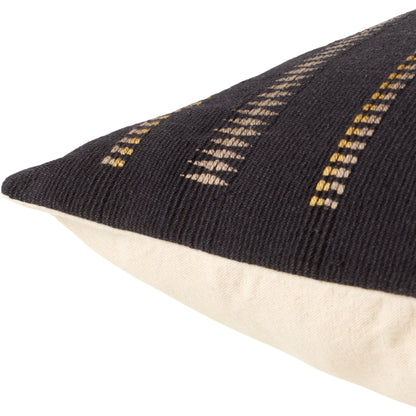 Nagaland Pillow NGW30 Pillow by Jaipur Living in black, taupe. Made from 100% cotton in a traditional style.