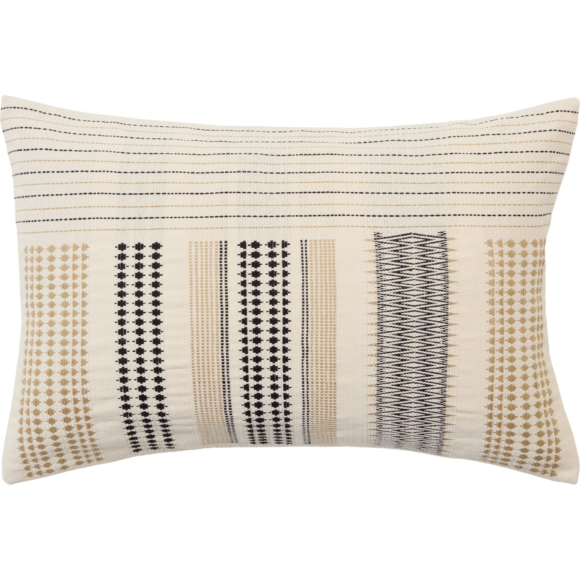 Nagaland Pillow NGW38 Pillow by Jaipur Living in cream, black. Made from 100% cotton in a cottage & farmhouse style.