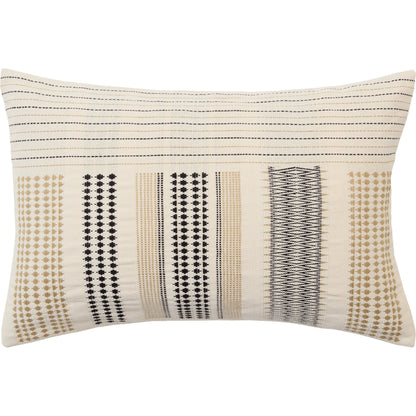 Nagaland Pillow NGW38 Pillow by Jaipur Living in cream, black. Made from 100% cotton in a cottage & farmhouse style.