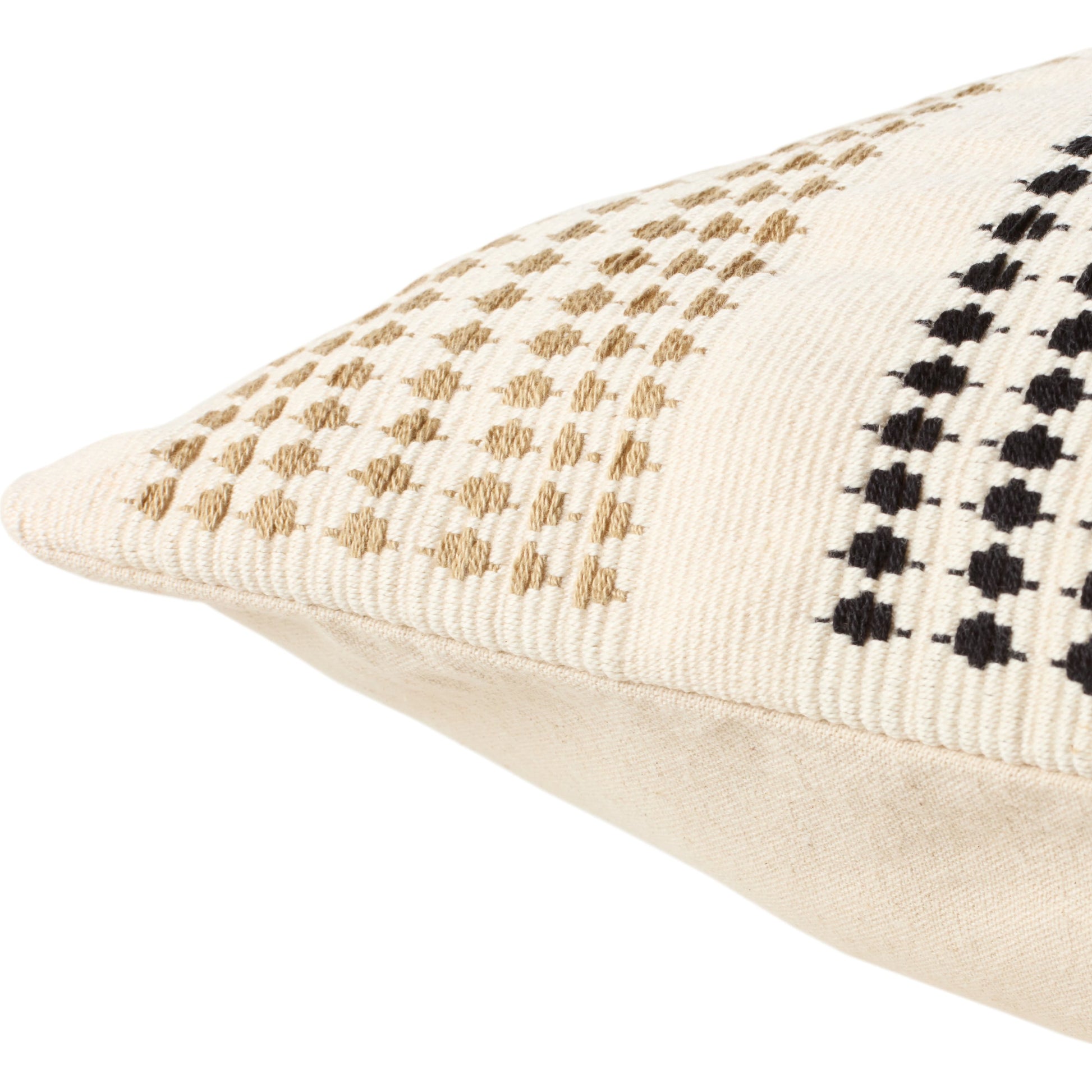 Nagaland Pillow NGW38 Pillow by Jaipur Living in cream, black. Made from 100% cotton in a cottage & farmhouse style.