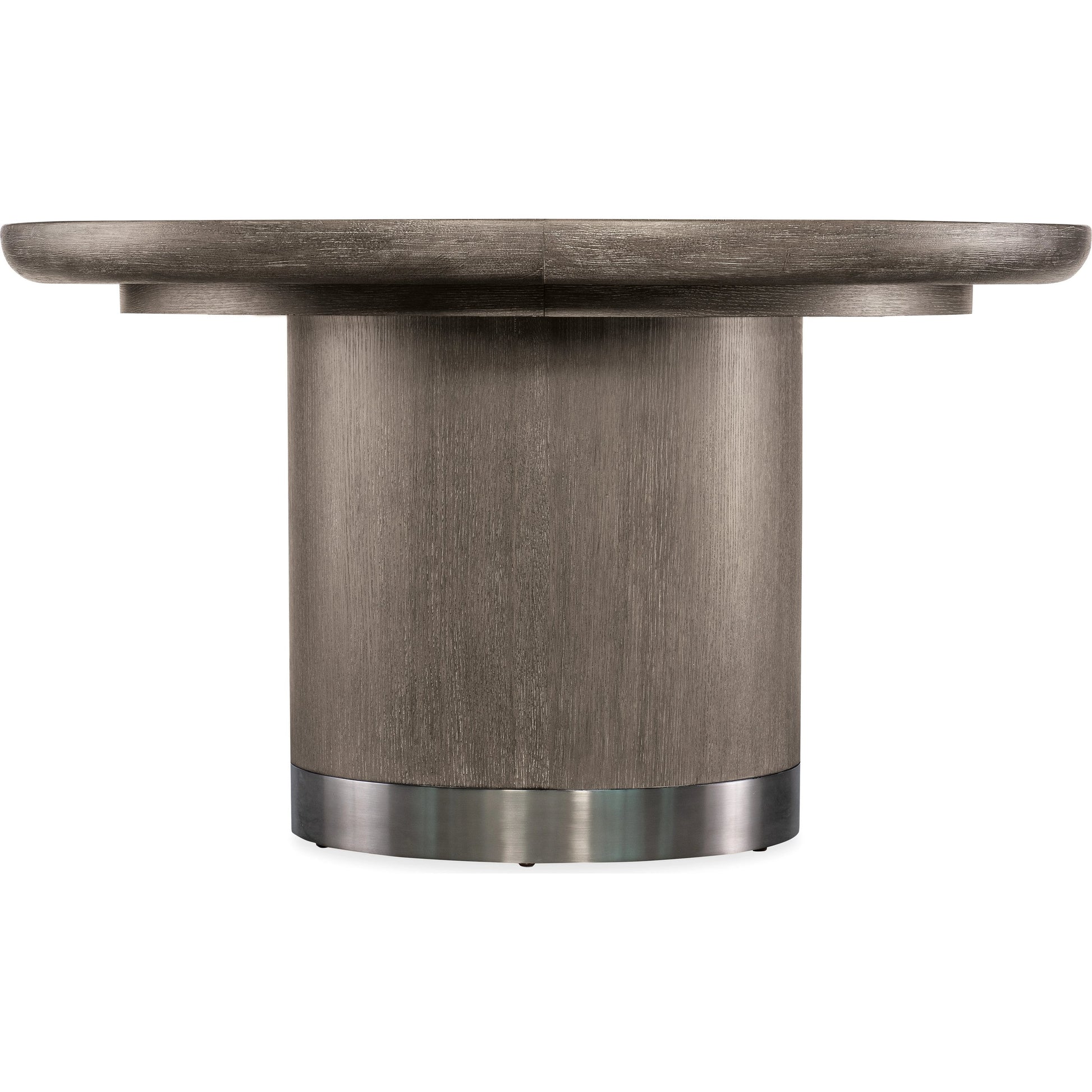 Modern Mood Round Dining Table by Hooker Furniture. Made from oak veneers, metal in a modern style.