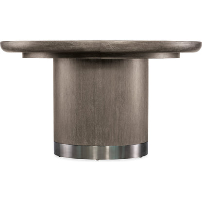 Modern Mood Round Dining Table by Hooker Furniture. Made from oak veneers, metal in a modern style.