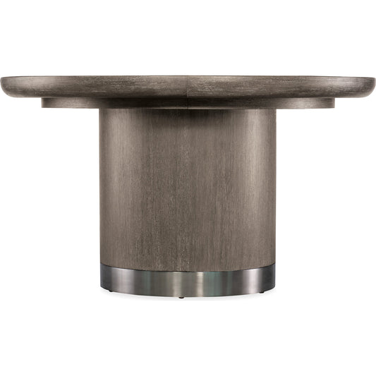 Modern Mood Round Dining Table by Hooker Furniture. Made from oak veneers, metal in a modern style.