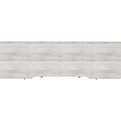 Mezzanine Buffet by A.R.T. Furniture in dove gray. Made from parawood, poplar solids, maple veneer, mirror, travertine in a modern style.