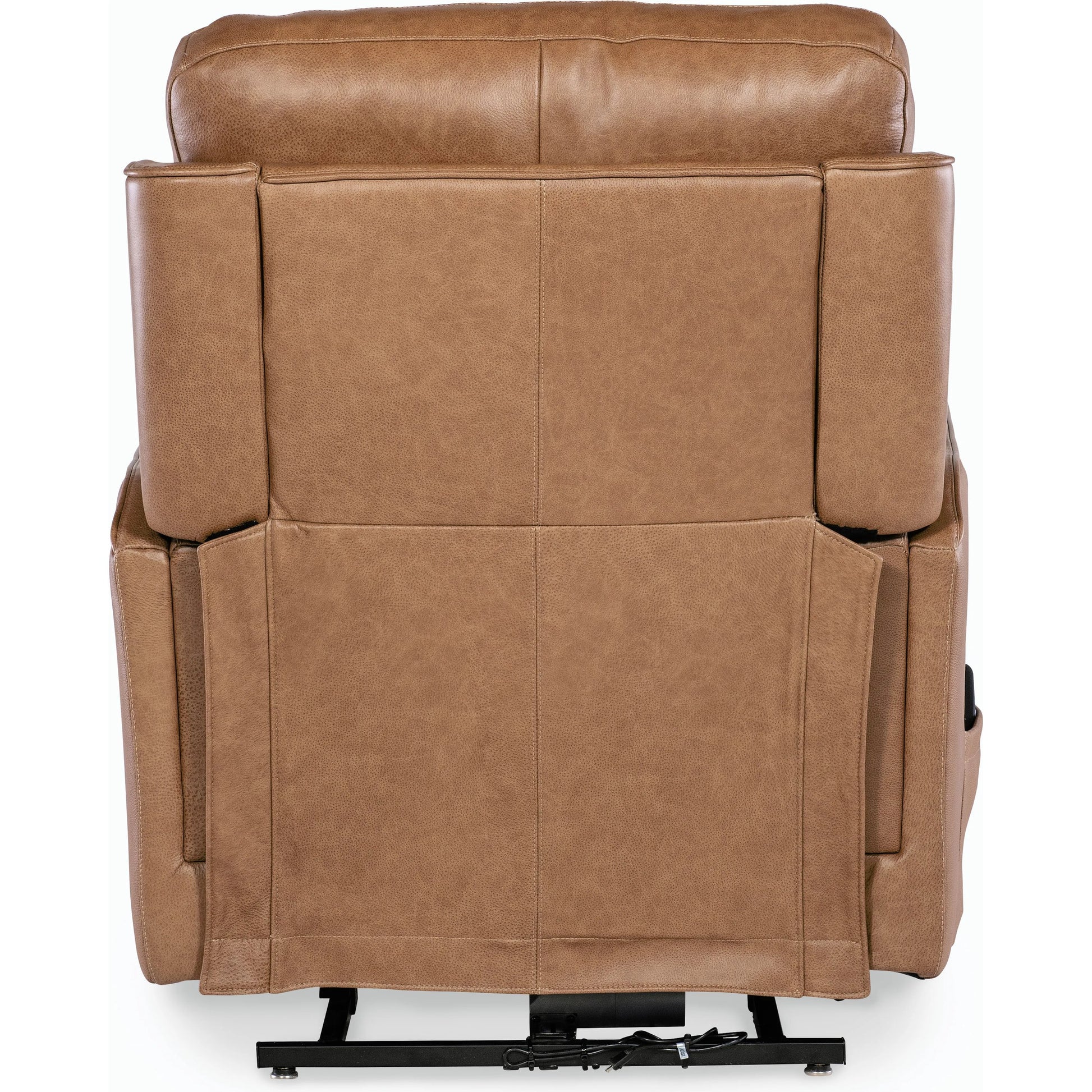 Thyme Power Recliner w/ Power Headrest, Lumbar, and Lift by Hooker Furniture in brown. Made from leather in a modern style.